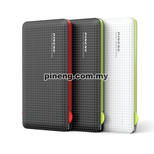 [Wholesale] PINENG PN-956 10000mAh Built-In 2 Cable Lithium Polymer Power Bank