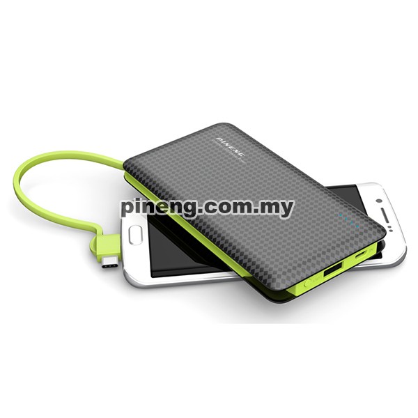 [Wholesale] PINENG PN-956 10000mAh Built-In 2 Cable Lithium Polymer Power Bank