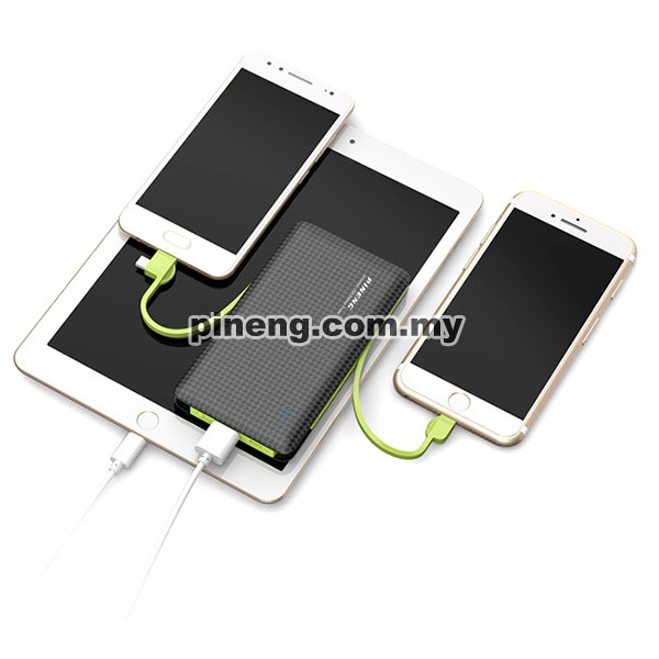 [Wholesale] PINENG PN-956 10000mAh Built-In 2 Cable Lithium Polymer Power Bank