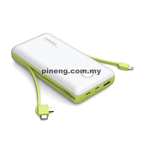 [Wholesale] PINENG PN-959 20000mAh Built-In 2 Cable Lithium Polymer Power Bank
