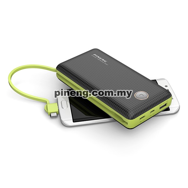 [Wholesale] PINENG PN-959 20000mAh Built-In 2 Cable Lithium Polymer Power Bank