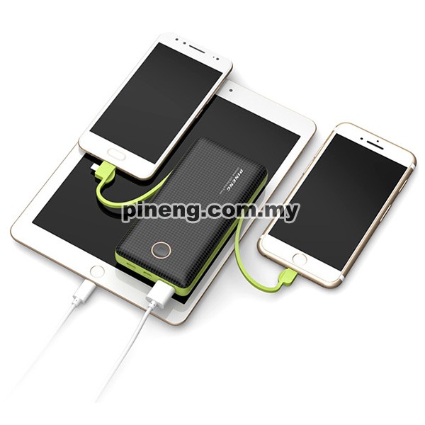 [Wholesale] PINENG PN-959 20000mAh Built-In 2 Cable Lithium Polymer Power Bank
